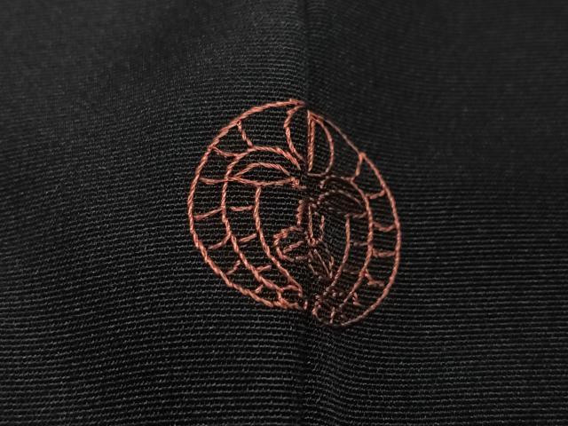 平和屋着物＃中国三大刺繍　相良刺繍　総刺繍　羽織　草花文　黒地　正絹　逸品　CABH3275ua