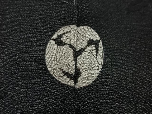 平和屋着物∞羽織　寿光織　花鳥文　黒地　金銀糸　正絹　逸品　CABH326ua