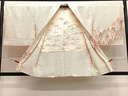 平和屋着物∞羽織　総絞り　樹林文　正絹　逸品　CABH3278ua