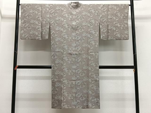 平和屋着物∞道中着　作家物　型染め　風景花文　ロング丈　正絹　逸品　CABH3279ua