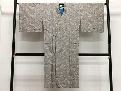 平和屋着物∞道中着　作家物　型染め　風景花文　ロング丈　正絹　逸品　CABH3279ua