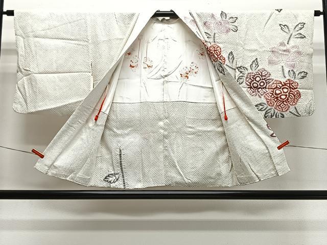平和屋着物∞羽織　総絞り　枝花文　正絹　逸品　CABH3285ua