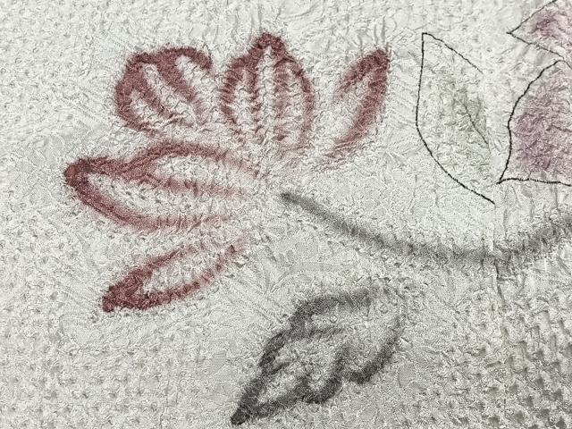 平和屋着物∞羽織　総絞り　枝花文　正絹　逸品　CABH3285ua