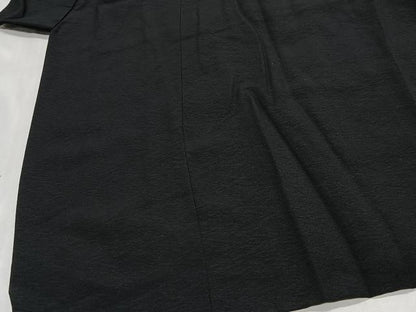 平和屋着物∞道中着　フクロウ　黒地　ロング丈　正絹　逸品　CABH3288ua