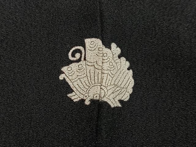 平和屋着物∞羽織　寿光織　枝葉文　黒地　金銀糸　正絹　逸品　CABH3289ua