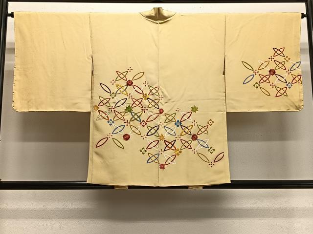 平和屋着物∞銀座　志ま亀　羽織　駒刺繍　七宝花文　正絹　逸品　未使用　CABH3290ua