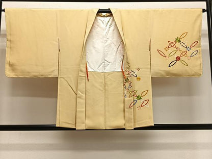 平和屋着物∞銀座　志ま亀　羽織　駒刺繍　七宝花文　正絹　逸品　未使用　CABH3290ua