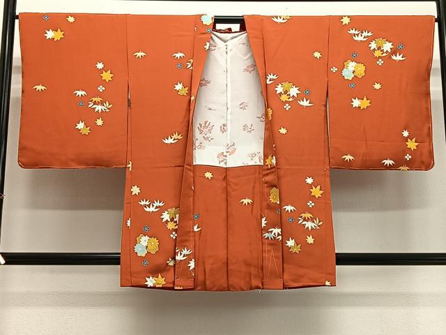 平和屋着物∞銀座　志ま亀　羽織　草花文　金彩　正絹　逸品　未使用　CABH3291ua