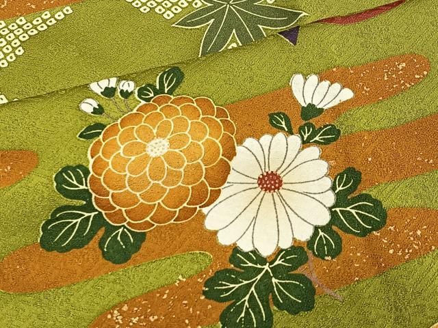 平和屋着物∞道中着　花蝶文　ロング丈　正絹　逸品　CABH3297ua