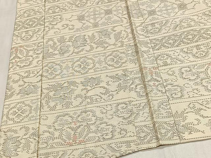 平和屋着物＃羽織　本場大島紬　白大島　横段花文　正絹　逸品　未使用　CABH3302ua