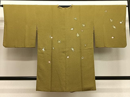平和屋着物＃本加賀友禅作家　柿本市郎　道行コート　舞花文　ロング丈　正絹　逸品　CABH3306ua