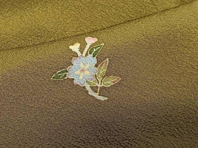 平和屋着物＃本加賀友禅作家　柿本市郎　道行コート　舞花文　ロング丈　正絹　逸品　CABH3306ua