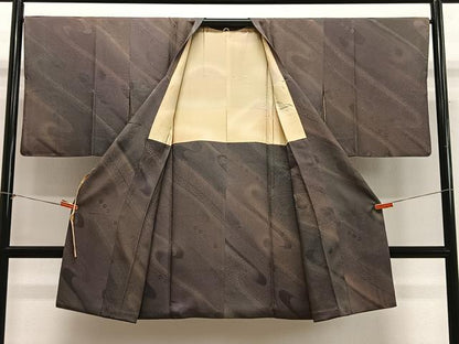 平和屋着物＃道行コート　流水地紋　暈し染め　ロング丈　正絹　逸品　CABH3307ua