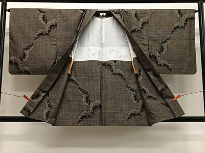 平和屋着物＃羽織　本場大島紬　7マルキ　雪輪文　正絹　逸品　CABH3308ua
