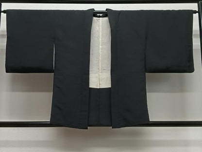 平和屋着物＃羽織　寿光織　乱菊　黒地　銀糸　正絹　逸品　CABH3312ua