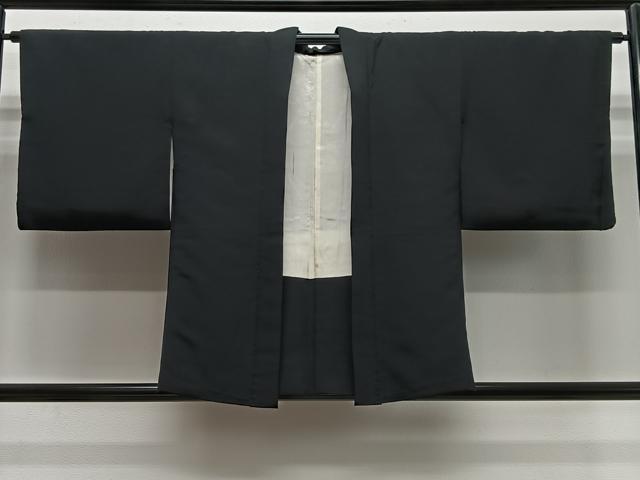 平和屋着物＃羽織　寿光織　乱菊　黒地　銀糸　正絹　逸品　CABH3312ua
