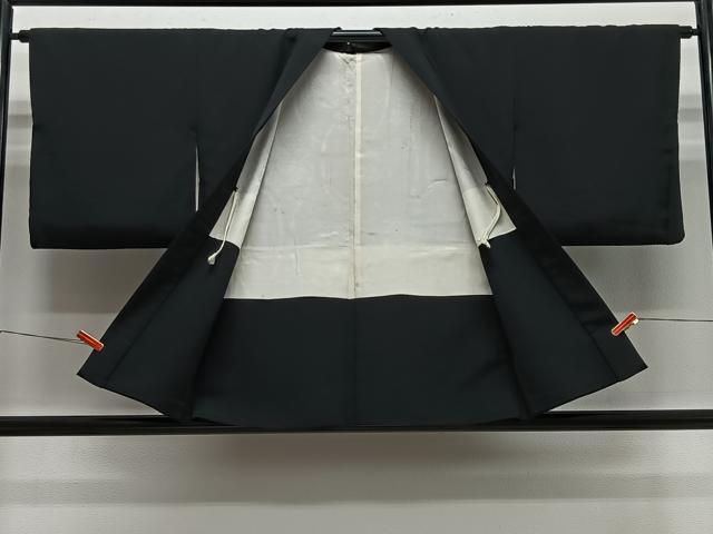 平和屋着物＃羽織　寿光織　乱菊　黒地　銀糸　正絹　逸品　CABH3312ua