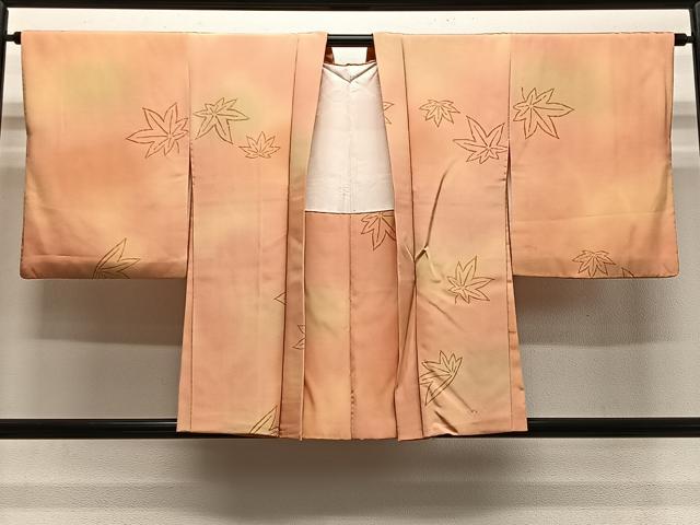 平和屋着物＃羽織　舞葉文　暈し染め　正絹　逸品　CABH3313ua