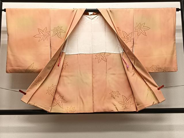 平和屋着物＃羽織　舞葉文　暈し染め　正絹　逸品　CABH3313ua