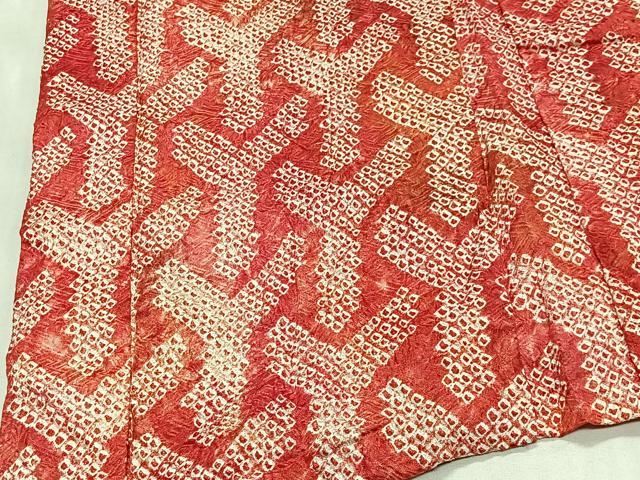 平和屋着物＃羽織　総絞り　幾何学文様　正絹　逸品　CABH3314ua