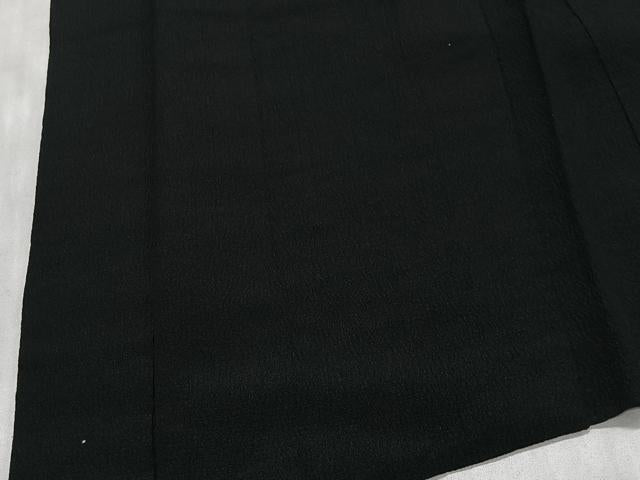 平和屋着物＃長羽織　寿光織　風景花文　黒地　金糸　正絹　逸品　CABH3324ua