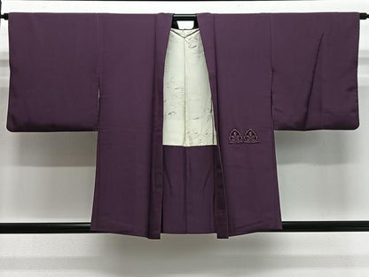 平和屋着物＃羽織　ドロンワーク　洋花文　桑の実色　正絹　逸品　CABH3325ua
