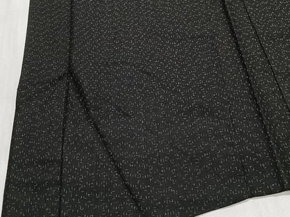 平和屋着物＃長羽織　紬地　霞文　黒地　正絹　逸品　CABH3327ua