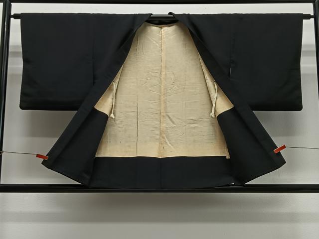 平和屋着物＃羽織　寿光織　風景文　黒地　金糸　正絹　逸品　CABH3328ua