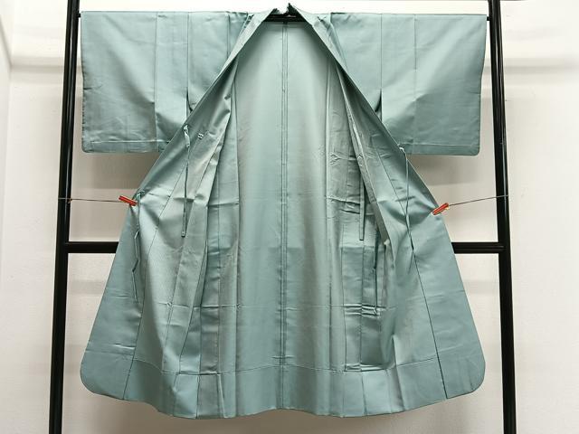 平和屋着物＃道中着　単衣　市松文様　ロング丈　米沢東匠猪俣謹製　証紙付き　正絹　逸品　CABH3329ua