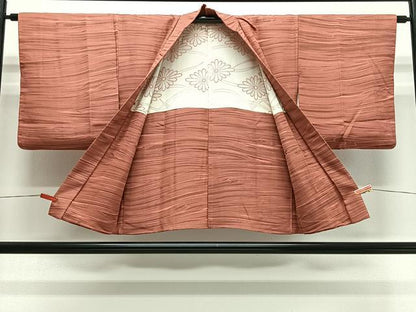 平和屋着物＃羽織　地紋起こし　横段文　正絹　逸品　CABH3330ua