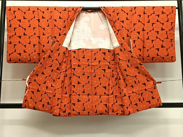 平和屋着物＃道行コート　地紋起こし　花尽くし　正絹　逸品　CABH3332ua