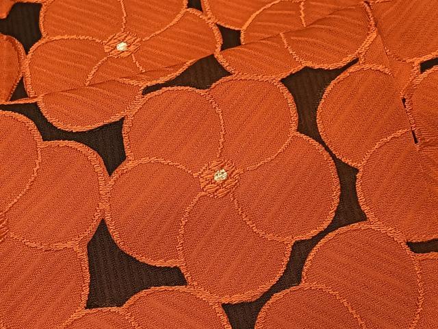 平和屋着物＃道行コート　地紋起こし　花尽くし　正絹　逸品　CABH3332ua
