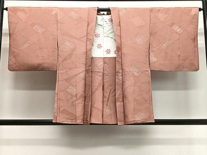 平和屋着物＃羽織　地紋起こし　立波文　正絹　逸品　CABH3333ua