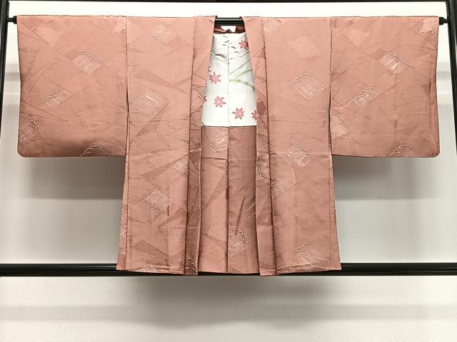 平和屋着物＃羽織　地紋起こし　立波文　正絹　逸品　CABH3333ua