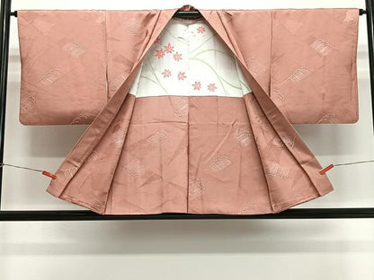 平和屋着物＃羽織　地紋起こし　立波文　正絹　逸品　CABH3333ua
