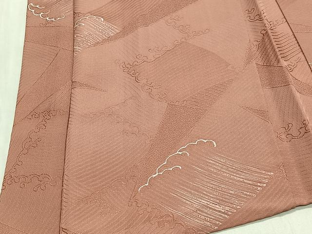 平和屋着物＃羽織　地紋起こし　立波文　正絹　逸品　CABH3333ua