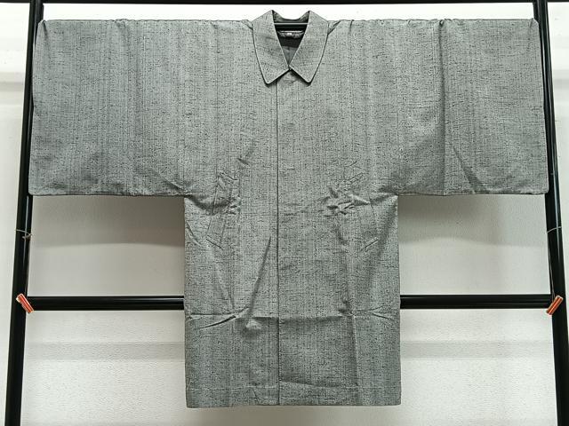 平和屋着物＃男性　角袖　薄墨色　キングサイズ　正絹　逸品　CABH3334ua