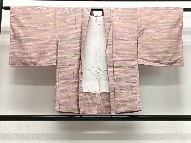 平和屋着物＃羽織　飛鶴地紋　暈し染め　正絹　逸品　CABH3335ua