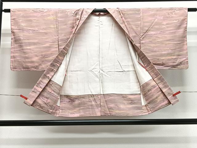 平和屋着物＃羽織　飛鶴地紋　暈し染め　正絹　逸品　CABH3335ua