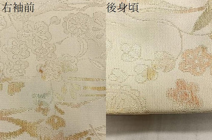 平和屋着物＃羽織　寿光織　草花文　金銀糸　正絹　逸品　CABH3336ua