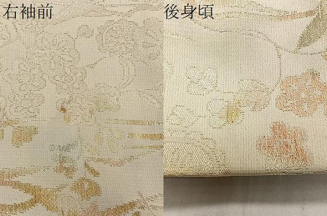 平和屋着物＃羽織　寿光織　草花文　金銀糸　正絹　逸品　CABH3336ua