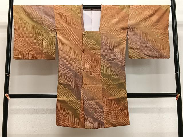 平和屋着物＃道行コート　枝葉地紋　暈し染め　正絹　逸品　CABH3337ua