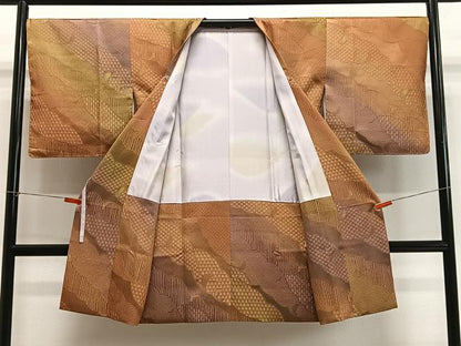 平和屋着物＃道行コート　枝葉地紋　暈し染め　正絹　逸品　CABH3337ua