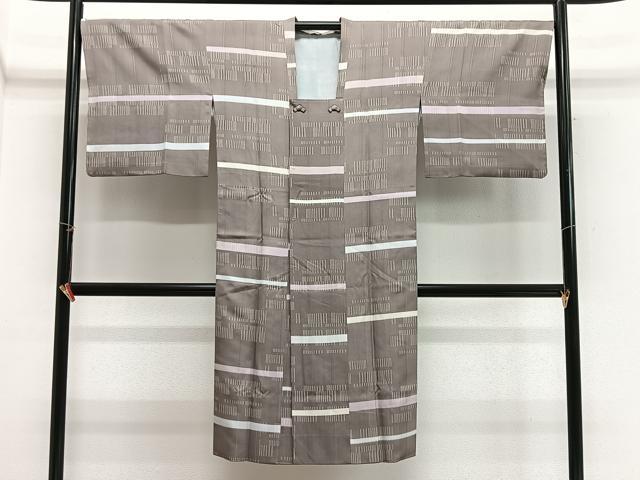 平和屋着物＃道行コート　横段文　正絹　逸品　CABH3341ua