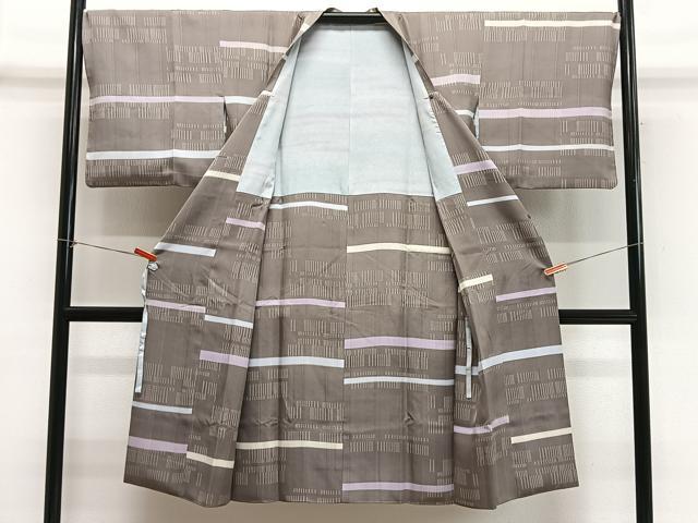 平和屋着物＃道行コート　横段文　正絹　逸品　CABH3341ua