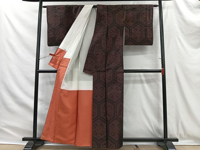 平和屋着物■本場大島紬　亀甲花文　やまと誂製　正絹　逸品　CABH3367ua