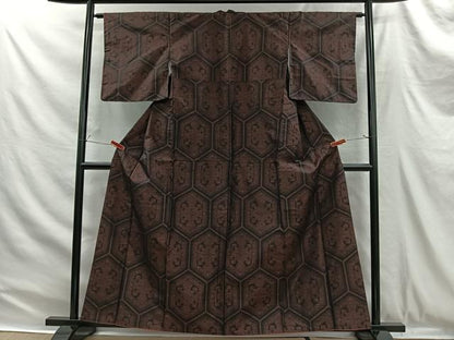 平和屋着物■本場大島紬　亀甲花文　やまと誂製　正絹　逸品　CABH3367ua