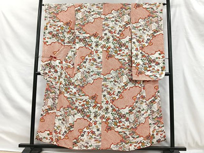 平和屋着物■豪華振袖　草花風景文　正絹　逸品　CABH3371ua
