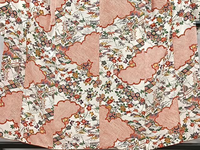 平和屋着物■豪華振袖　草花風景文　正絹　逸品　CABH3371ua