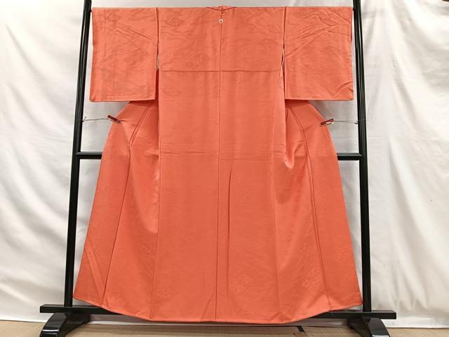 平和屋着物■上質な色無地　正倉院花地紋　甚三紅色　正絹　逸品　CABH3374ua